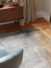 Gooch Luxury Ombre Distressed Rug, L230 x W160 cm, Gold/Silver