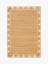 John LewisHand Woven Scalloped Jute Rug, Neutral, L180 x W120 cm