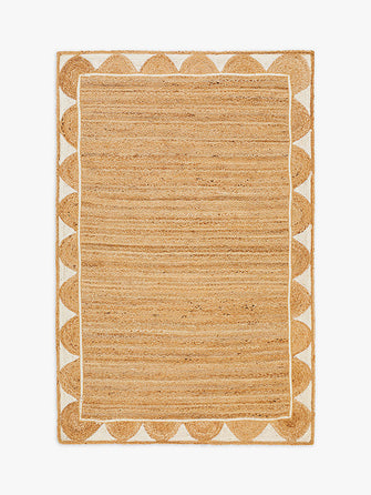 John LewisHand Loomed Scalloped Jute Rug, Neutral, L240 x W170 cm