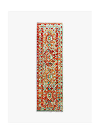 Gooch Luxury Hand Knotted Khal Mohammadi Runner Rug, Orange, L240 x W80 cm