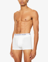 Logo waistband classic-fit stretch-cotton trunks pack of three