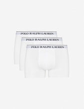 Logo waistband classic-fit stretch-cotton trunks pack of three