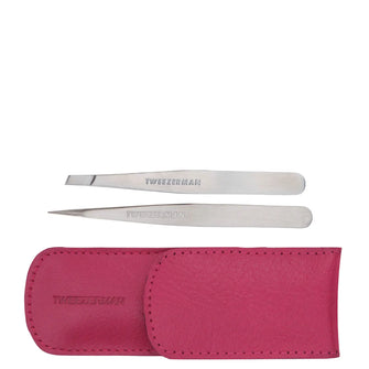 Tweezerman Petite Tweeze Set In Leather Case - Pink