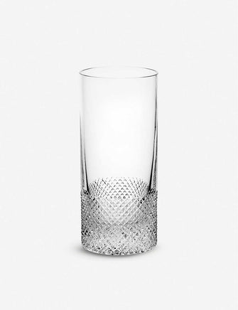 Diamond cut crystal high ball glass 15cm