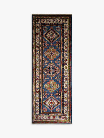 Gooch Oriental Supreme Kazak Runner Rug, Blue, L215 x W77 cm