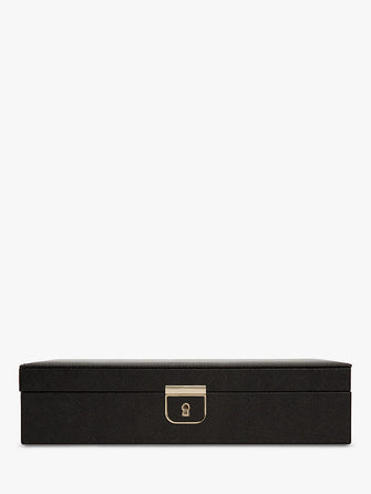 Wolf Palermo Medium Leather Jewellery Box, Black