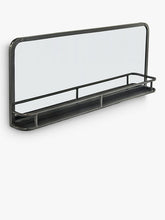 Nkuku Demsa Metal Wall Mirror with Shelf, 49 x 120cm, Black