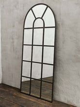 Nkuku Full Length Arch Window Wall Mirror, 180 x 80cm, Black