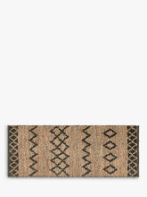 Nkuku Ambara Jute Runner Rug, Black/Neutral, L177 x W66 cm