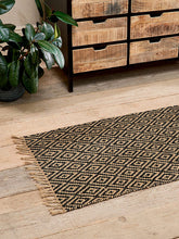 Nkuku Jambo Jute Runner Rug, Black/Neutral, L183 x W67 cm