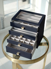 Stackers Glass Lid 4 Drawer Jewellery Box, Navy