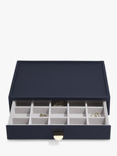 Stackers Glass Lid 4 Drawer Jewellery Box, Navy