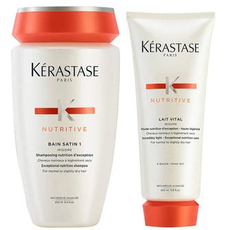 Kérastase Nutritive Bain Satin 1 250ml and Nutritive Lait Vital 200ml