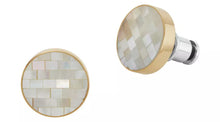 Skagen Gold Tone Mother of Pearl Stud Earrings