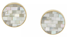 Skagen Gold Tone Mother of Pearl Stud Earrings