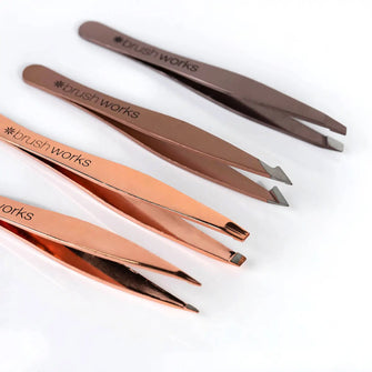 brushworks HD Combination Tweezer Set - Gold