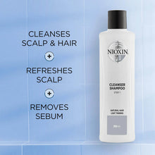 NIOXIN 3-Part System 1 Cleanser Shampoo for Natural Hair with Light Thinning 1000ml