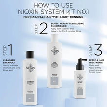 NIOXIN 3-Part System 1 Cleanser Shampoo for Natural Hair with Light Thinning 1000ml