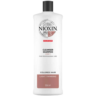 NIOXIN 3-Part System 3 Cleanser Shampoo for Coloured Hair with Light Thinning 1000ml