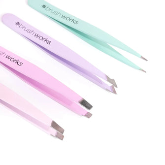 brushworks HD Combination Tweezer Set - Pastels