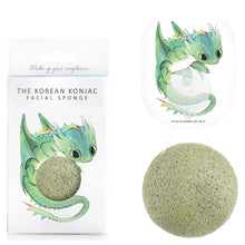 The Konjac Sponge Company Mythical Dragon Konjac Sponge Box and Hook - Green Clay 30g