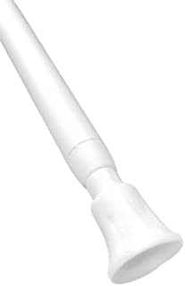 White Spring Loaded Tension Rod 56-91cm (22-36") for Light Weight Nets & Voiles - Curtains at Home