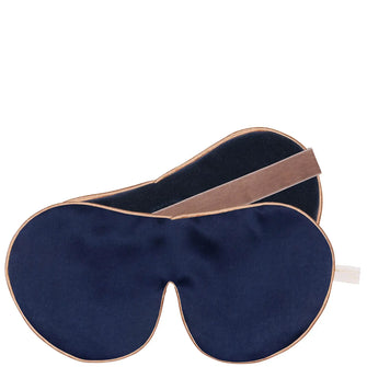 Holistic Silk One Strap Pure Mulberry Silk Lavender Eye Mask - Navy