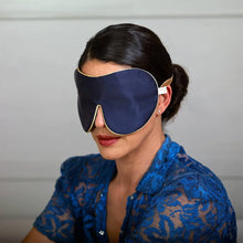 Holistic Silk One Strap Pure Mulberry Silk Lavender Eye Mask - Navy