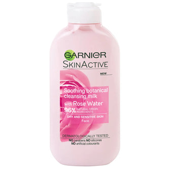 Garnier Natural Rose Cleansing Milkand Makeup Remover for Sensitive Skin 200ml