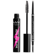 NYX Professional Makeup Micro Eyebrow Pencil and Black Volumizing Mascara Duo (Worth 18.00)