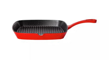 Home 23cm Cast Iron Griddle Pan - Red
