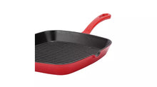 Home 23cm Cast Iron Griddle Pan - Red