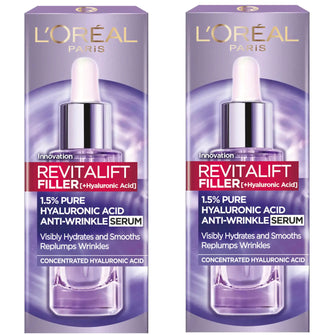 L'Oréal Paris Exclusive Revitalift Filler with 1.5% Hyaluronic Acid Anti-Wrinkle Dropper Serum Duo 2 x 30ml