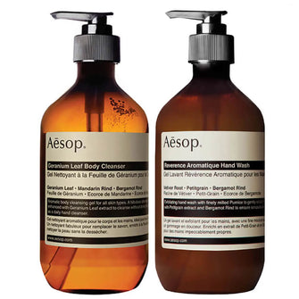 Aesop Geranium Cleanser and Reverence Hand Wash Duo (Worth 60.00)