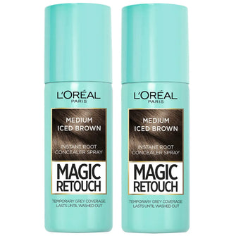 L'Oréal Paris Magic Retouch Medium Iced Brown Root Concealer Spray Duo Pack