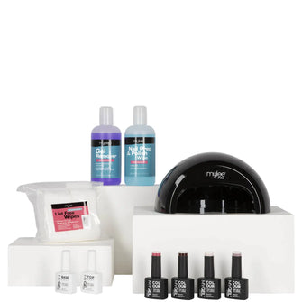 Mylee Black Convex Curing Lamp Kit with Gel Nail Polish Essentials Set (Worth £99.50)