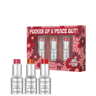 benefit Pucker Up and Peace Out Moisturising Lip Balm Trio (Worth 27.75)