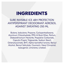 Sure Invisible Ice Fresh 48h Protection Anti-Perspirant Aerosol Deodorant 250ml Pack of 6