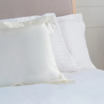 ESPA Home Oxford Edge Silk Pillowcase - Pearl White