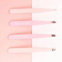 Brushworks HD 4 Piece Combination Tweezer Set - Pink