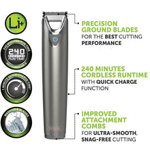 Wahl Stubble and Beard Trimmer Kit Stainless Steel Lithium