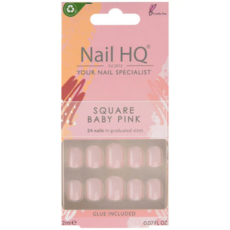 Nail HQ Square Baby Pink Nails (24 Pieces)