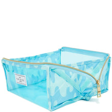 The Flat Lay Co. Open Flat Makeup Jelly Box Bag - Blue Drips