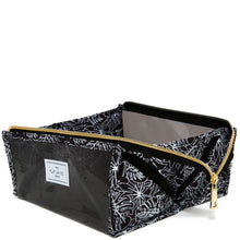 The Flat Lay Co. Open Flat Makeup Jelly Box Bag - Black Tropical