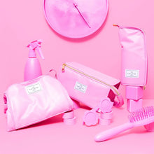 The Flat Lay Co. Open Flat Makeup Bag - Pink Leather Monochrome