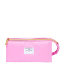 The Flat Lay Co. Open Flat Makeup Box Bag - Pink Leather Monochrome