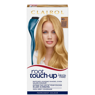 Clairol Root Touch-Up 8G Medium Golden Blonde x Nice'n Easy Permanent 9G Light Golden Blonde Bundle