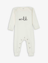 Milk organic-cotton babygrow 0-18 months