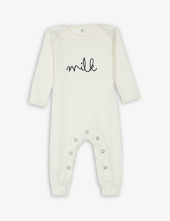 Milk organic-cotton babygrow 0-18 months