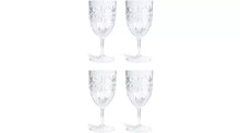 Habitat Palm Design Transparent Wine Glass - Pack of 4